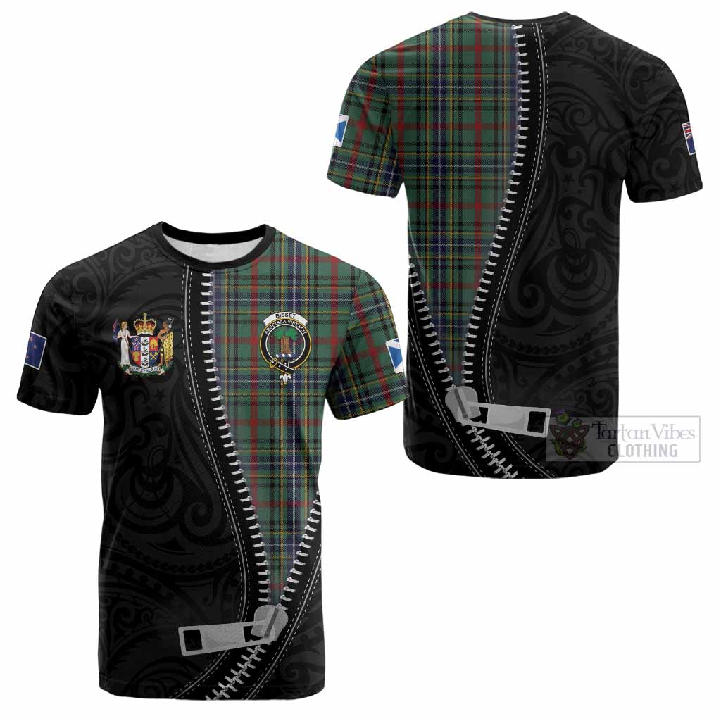 Bisset Tartan Cotton T-shirt New Zealand Pattern Unique Zipper Stylized