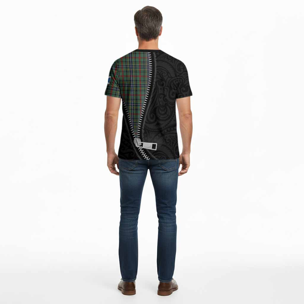 Bisset Tartan Cotton T-shirt New Zealand Pattern Unique Zipper Stylized