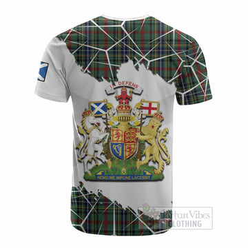 Bisset Tartan Cotton T-shirt with Family Crest and Lion Rampant Grunge Style