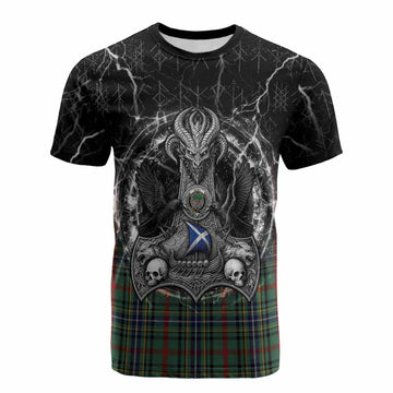 Bisset Tartan Crest Cotton T-shirt Celtic Odin's Raven Legacy