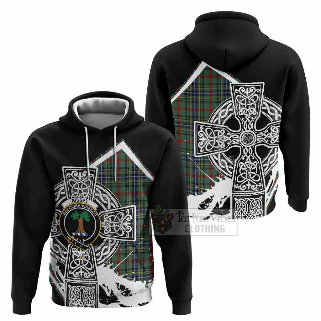 Bisset Tartan Crest Hoodie Scottish Celtic Cross Heritage