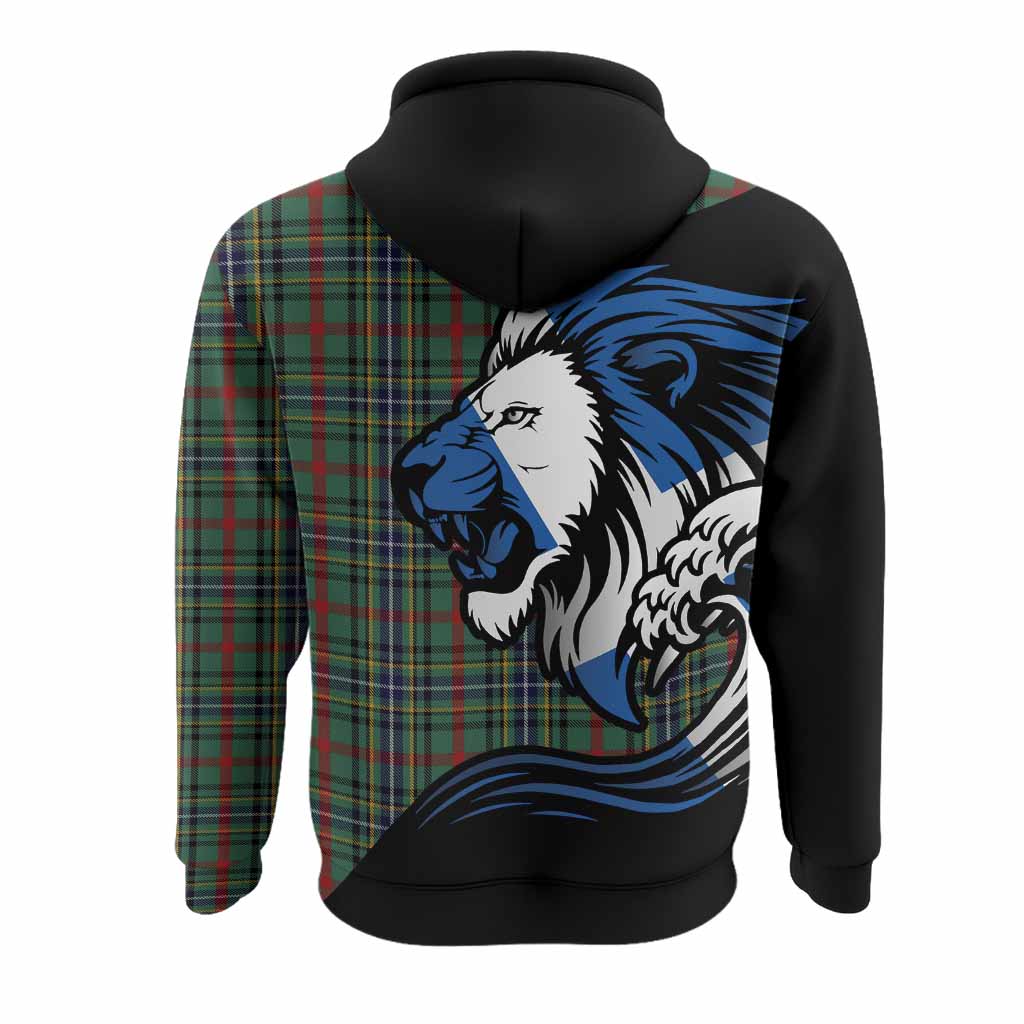Bisset Tartan Crest Hoodie Scottish Golden Lions Wave Flow