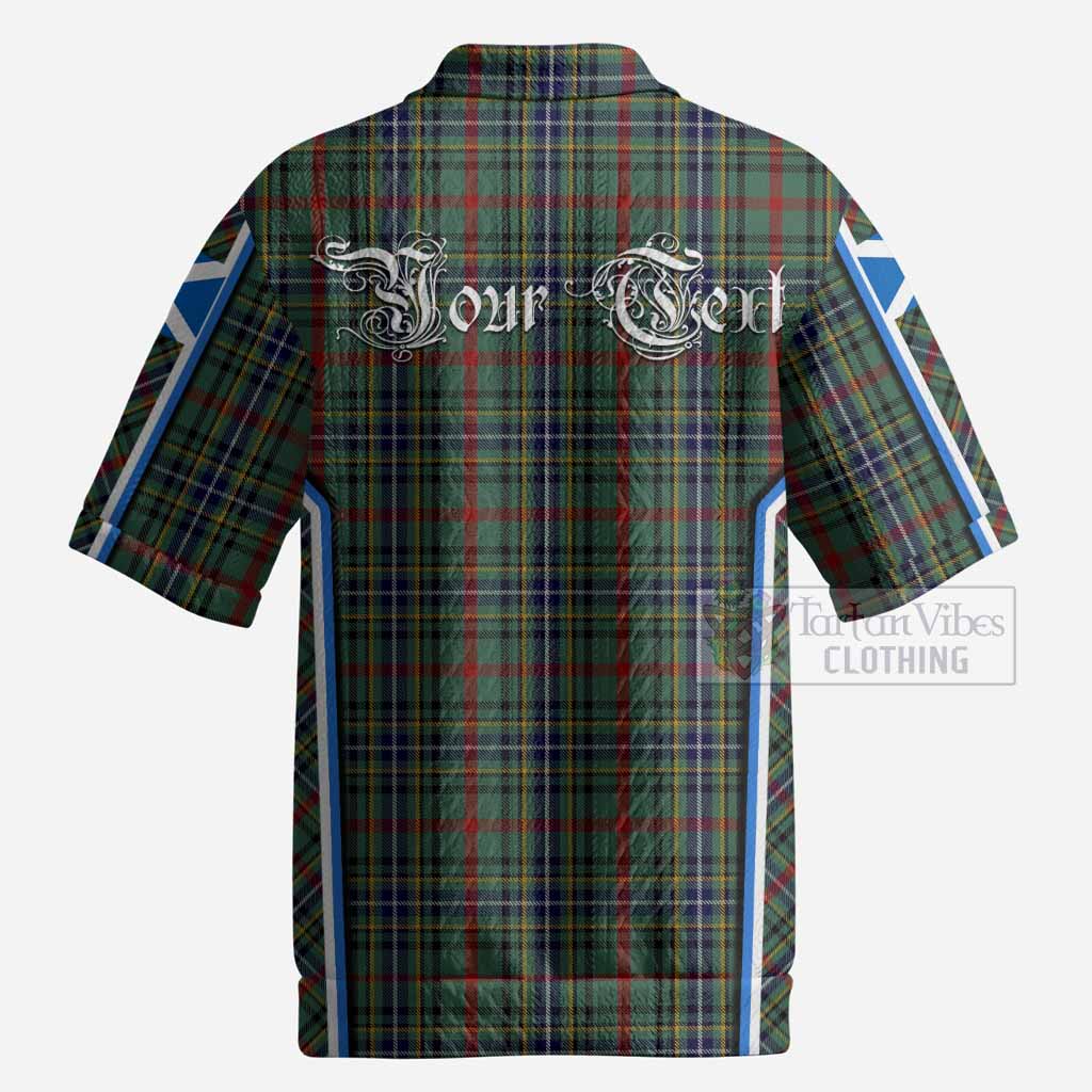 Bisset Tartan Crest Men’s Polo Sweater Top Scotland Coat of Arm Flag Style