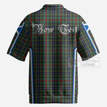 Bisset Tartan Crest Men’s Polo Sweater Top Scotland Coat of Arm Flag Style