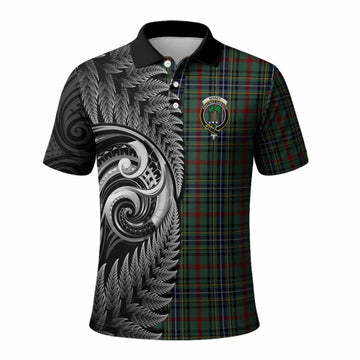 Bisset Tartan Crest Polo Shirt With New Zealand Silver Fern Maori Koru