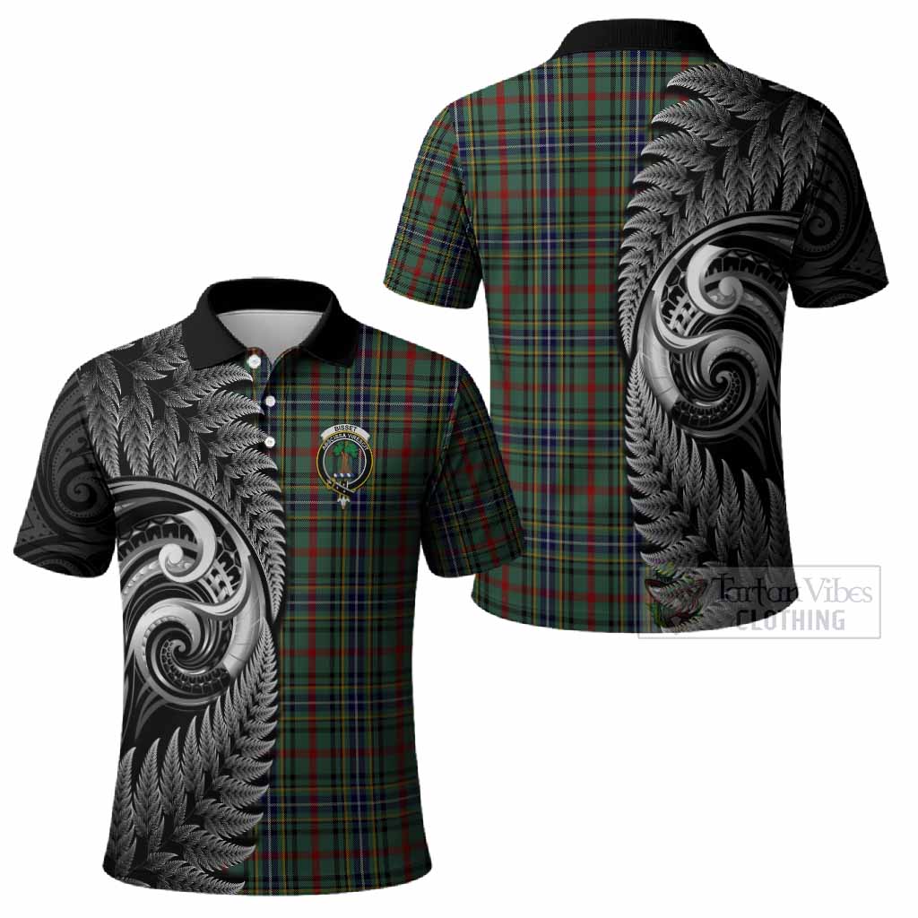 Bisset Tartan Crest Polo Shirt With New Zealand Silver Fern Maori Koru
