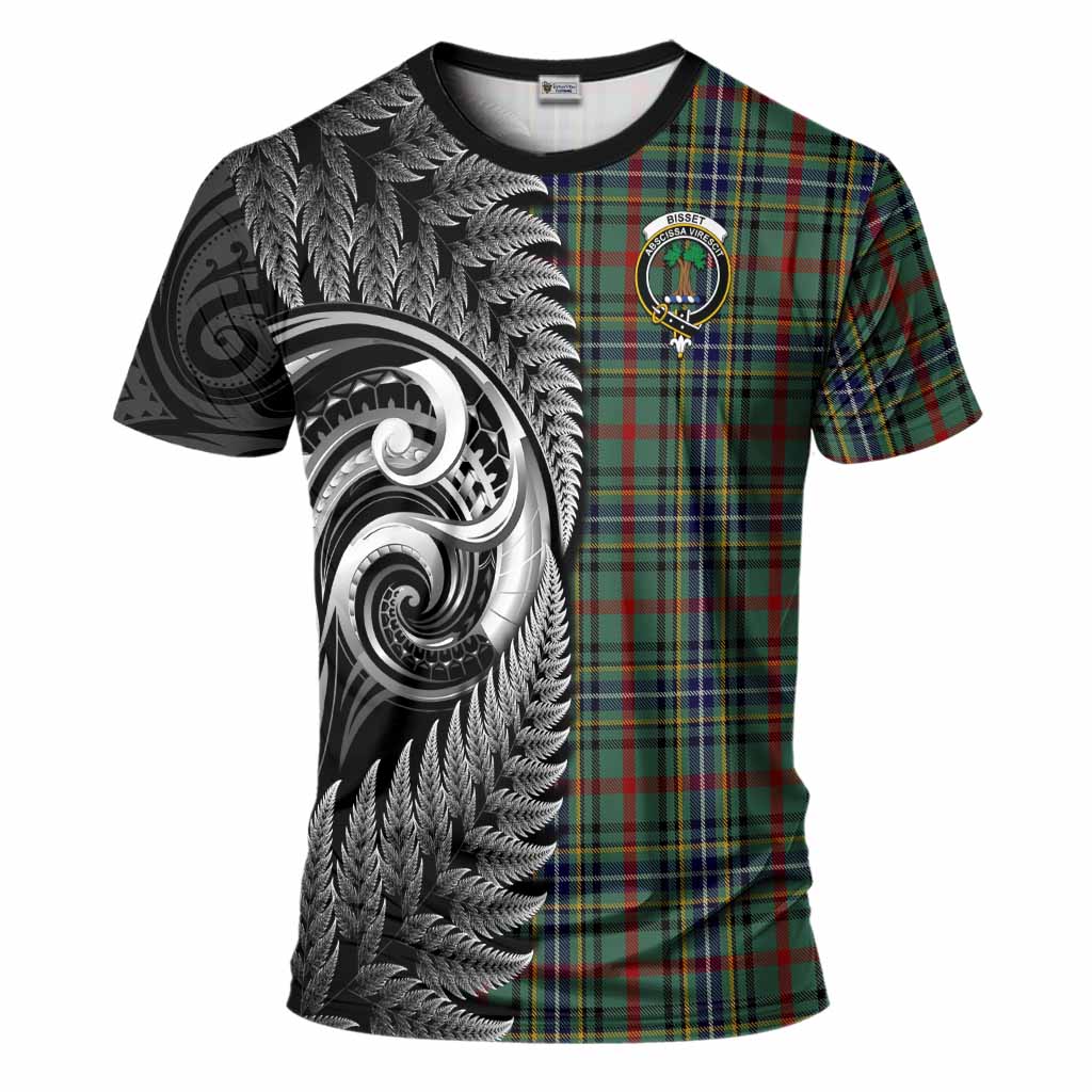 Bisset Tartan Crest T-Shirt With New Zealand Silver Fern Maori Koru