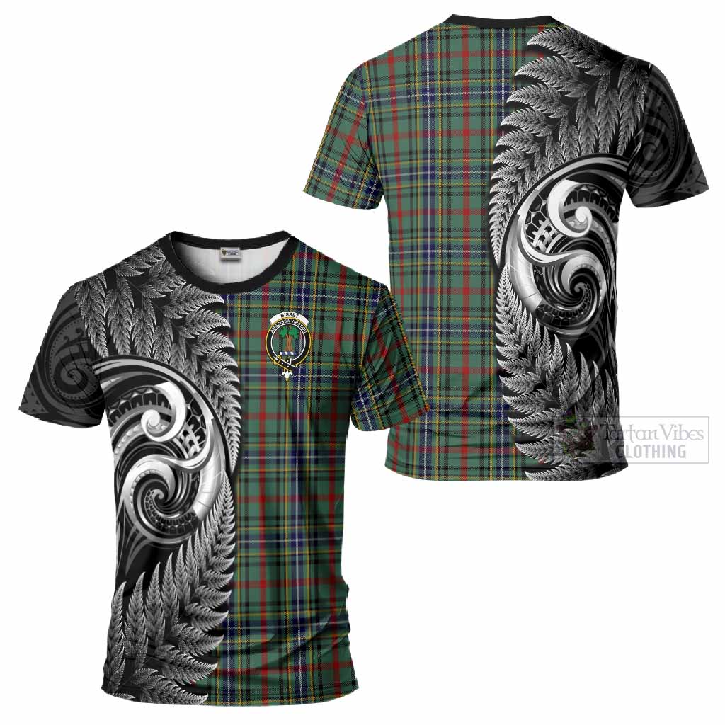 Bisset Tartan Crest T-Shirt With New Zealand Silver Fern Maori Koru