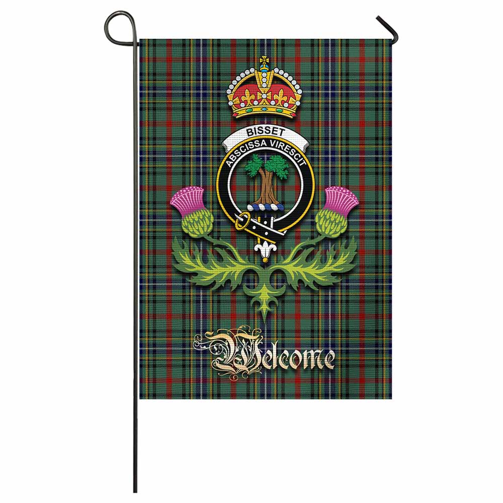 Bisset Tartan Family Crest Garden Flag Royal Thistle Welcome Style - Tartan Vibes Clothing
