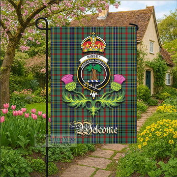 Bisset Tartan Family Crest Garden Flag Royal Thistle Welcome Style - Tartan Vibes Clothing