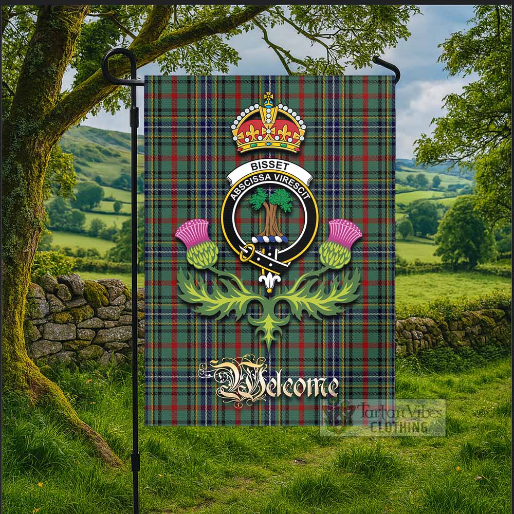 Bisset Tartan Family Crest Garden Flag Royal Thistle Welcome Style - Tartan Vibes Clothing