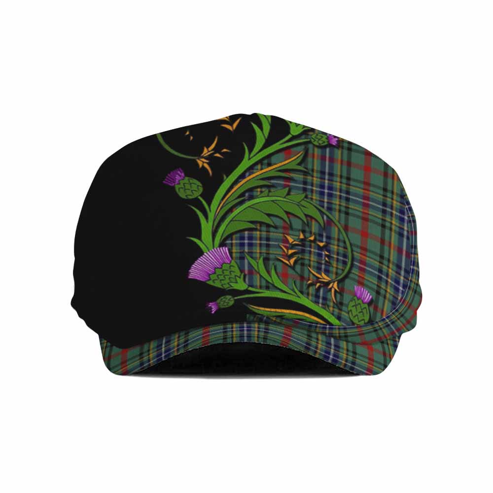 Bisset Tartan Flat Cap, Jeff Cap Scottish Thistle Pride Heritage Art