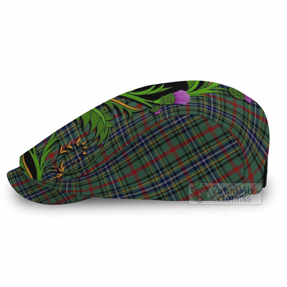 Bisset Tartan Flat Cap, Jeff Cap Scottish Thistle Pride Heritage Art