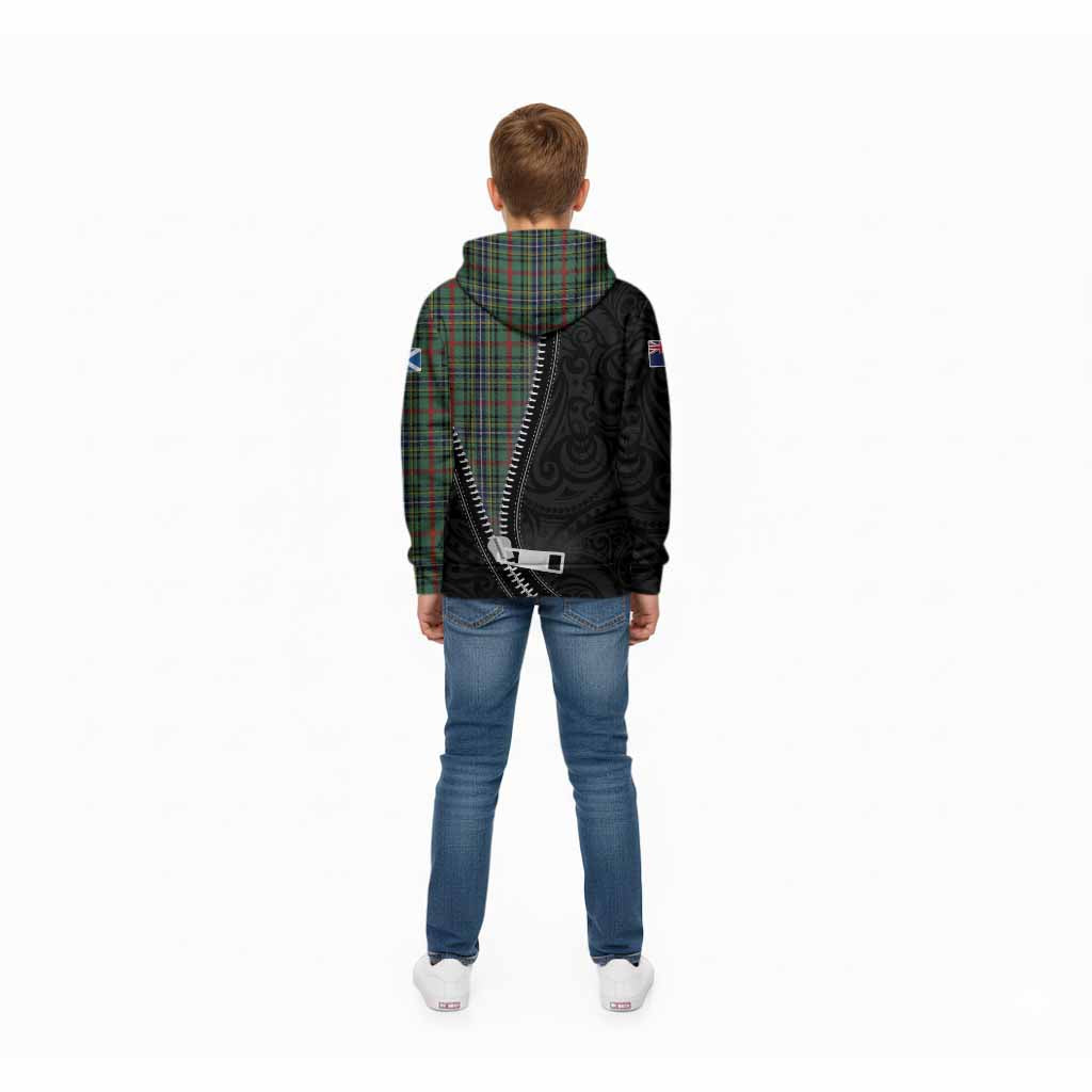 Bisset Tartan Kid Hoodie New Zealand Pattern Unique Zipper Stylized