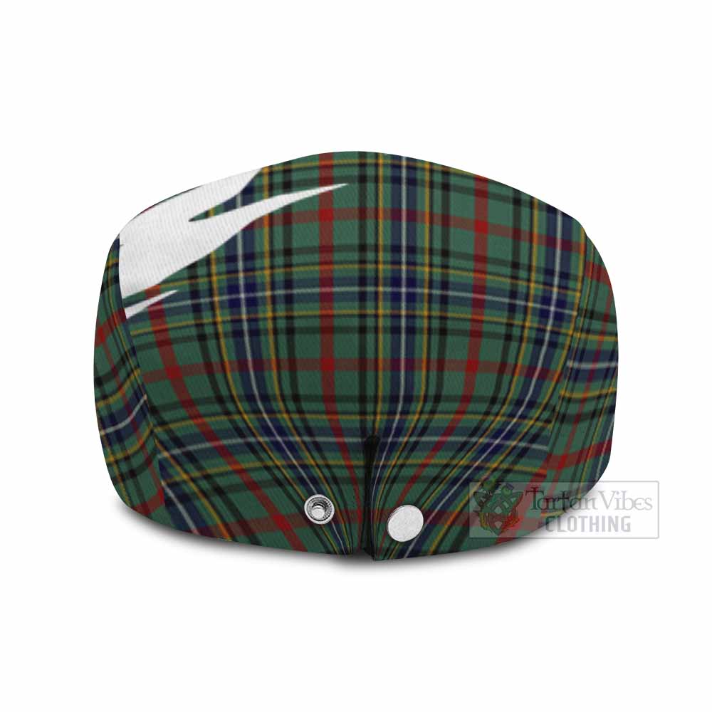 Bisset Tartan Loch Ness Monster Scottish Heritage Art Flat Cap, Jeff Cap