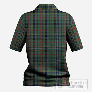 Bisset Tartan Women’s Polo Sweater Top with Family Crest
