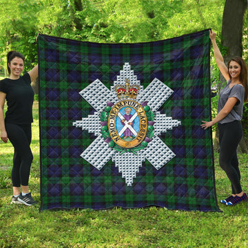 Black Watch Tartan Quilt with Family Crest