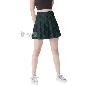Black Watch Tartan Women's Plated Mini Skirt