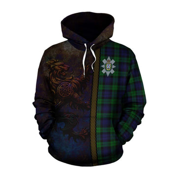 Black Watch Tartan Family Crest Cotton Hoodie Alba Gu Brath Be Brave Lion Ancient Style