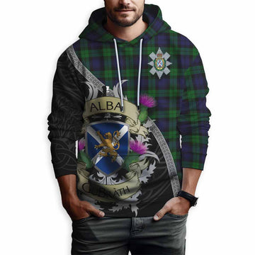 Black Watch Tartan Family Crest Hoodie Lion Rampant Royal Thistle Shield Celtic Inspired