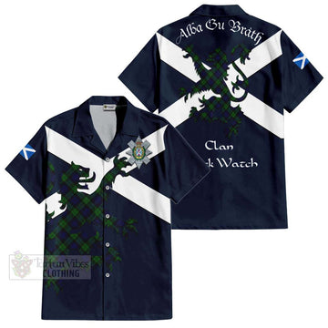 Black Watch Tartan Lion Rampant Hawaiian Shirt Proudly Display Your Heritage with Alba Gu Brath and Clan Name