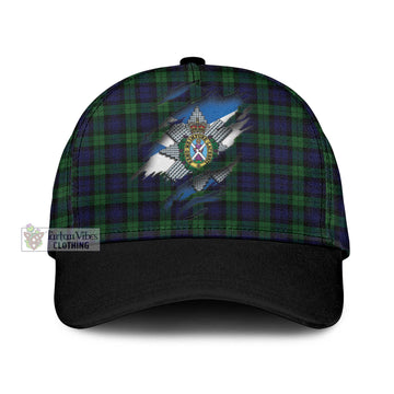 Black Watch Tartan Classic Cap with Family Crest In Me Style