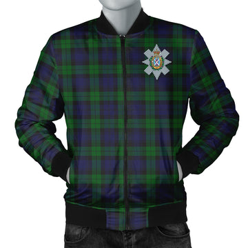 Black Watch Tartan Bomber Jacket with Family Crest