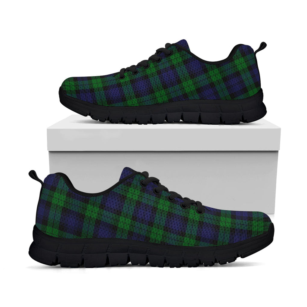 Black Watch Tartan Sneakers Kid's Sneakers - Tartan Vibes Clothing