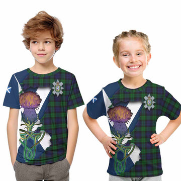 Tartan Vibes Clothing Black Watch Tartan Family Crest Kid T-Shirt Scottish Thistle Celtic Inspired