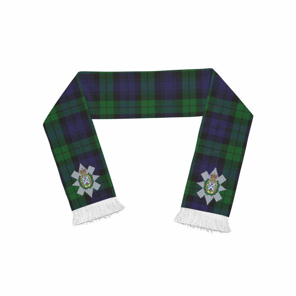 Tartan Vibes Clothing Black Watch Tartan Ruffneck Scarf with Family Crest