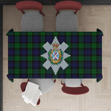 Black Watch Tatan Tablecloth with Family Crest