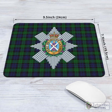 Black Watch Tartan Mouse Pad with Family Crest