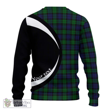 Black Watch Tartan Ugly Sweater with Family Crest Circle Style - Tartan Vibes Clothing