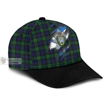 Black Watch Tartan Classic Cap with Family Crest In Me Style