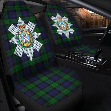Black Watch Tartan Car Seat Cover with Family Crest - Tartanvibesclothing