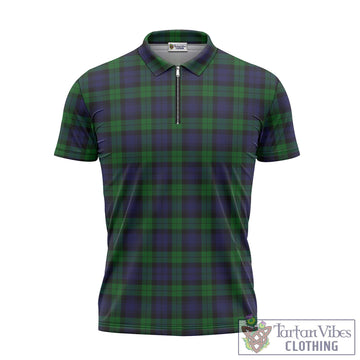 Black Watch Tartan Zipper Polo Shirt