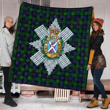 Black Watch Tartan Quilt with Family Crest