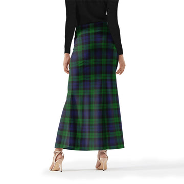 Black Watch Tartan Womens Full Length Skirt