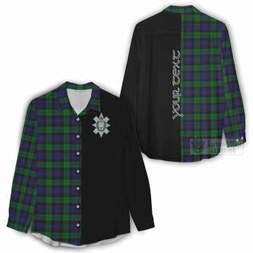 Tartan Vibes Clothing Black Watch Tartan Women's Casual Shirt with Family Crest and Half Of Me Style