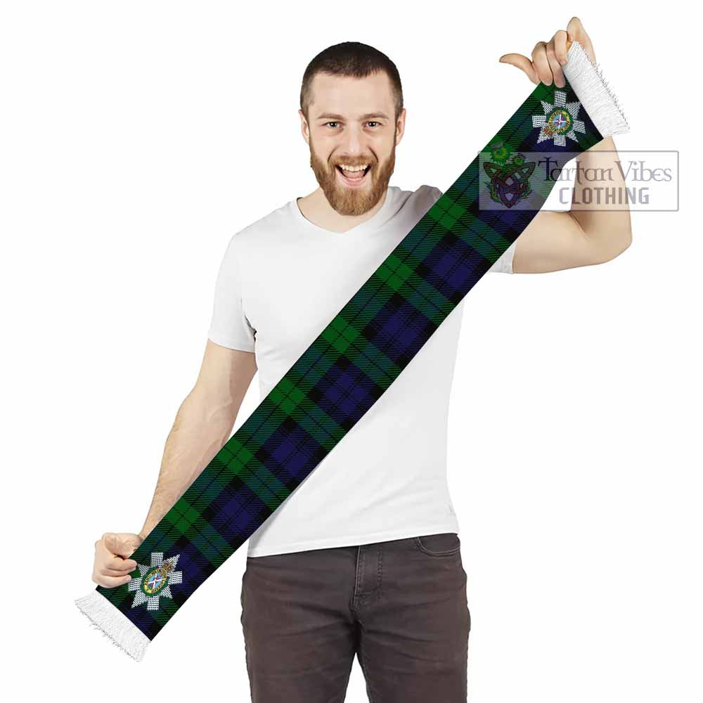 Tartan Vibes Clothing Black Watch Tartan Ruffneck Scarf with Family Crest