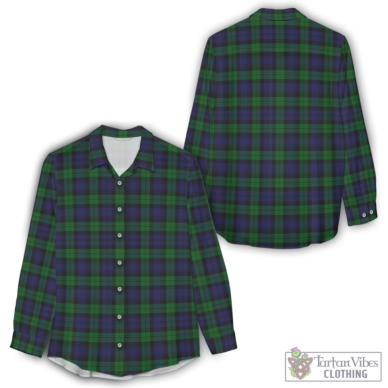 Black Watch Tartan Womens Casual Shirt