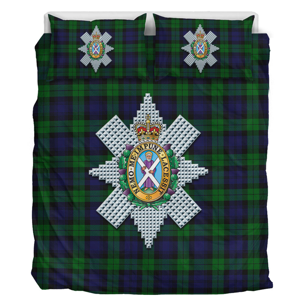 Black Watch Tartan Bedding Set with Family Crest - Tartan Vibes Clothing