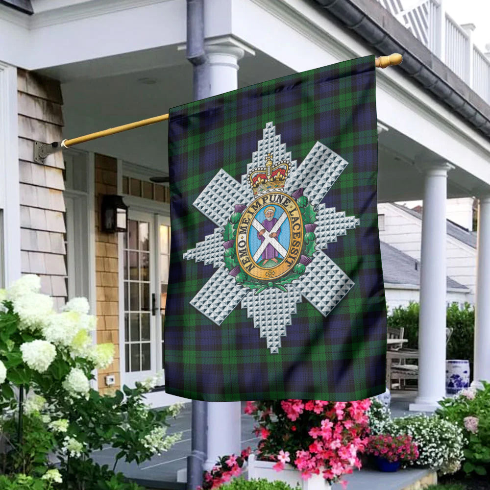 Black Watch Tartan Flag with Family Crest - Tartan Vibes Clothing