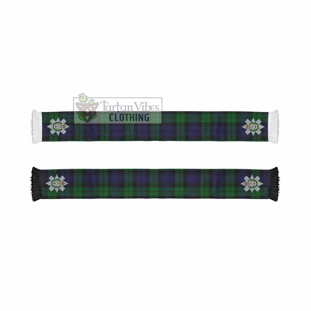 Tartan Vibes Clothing Black Watch Tartan Ruffneck Scarf with Family Crest