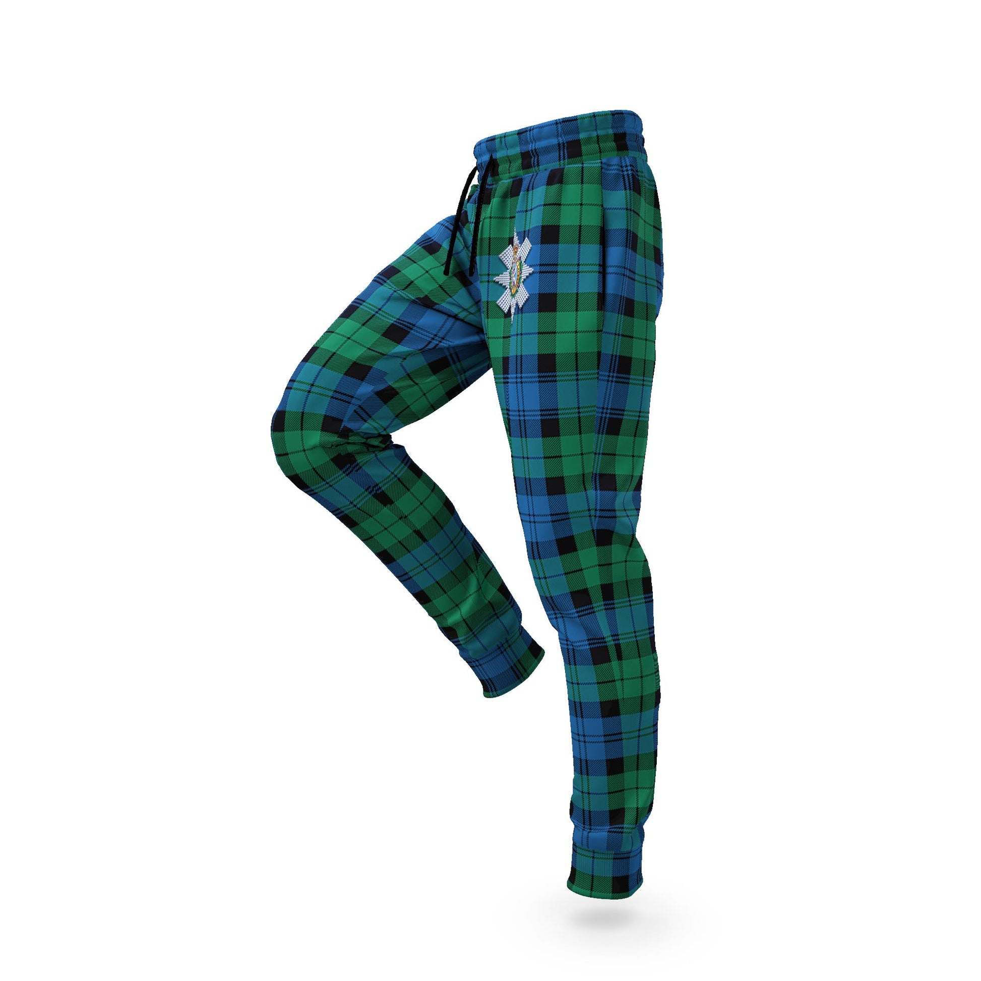 Black Watch Ancient Tartan Joggers Pants with Family Crest S - Tartanvibesclothing