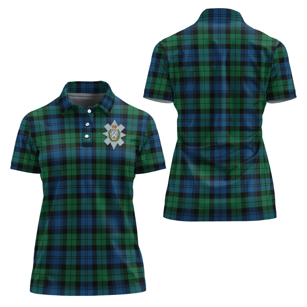Black Watch Ancient Tartan Polo Shirt with Family Crest For Women Women - Tartanvibesclothing