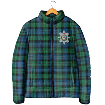 Black Watch Ancient Tartan Padded Jacket with Family Crest