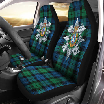 Black Watch Ancient Tartan Car Seat Cover with Family Crest