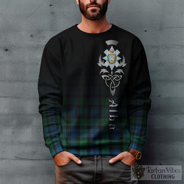 Black Watch Ancient Tartan Sweatshirt Featuring Alba Gu Brath Family Crest Celtic Inspired