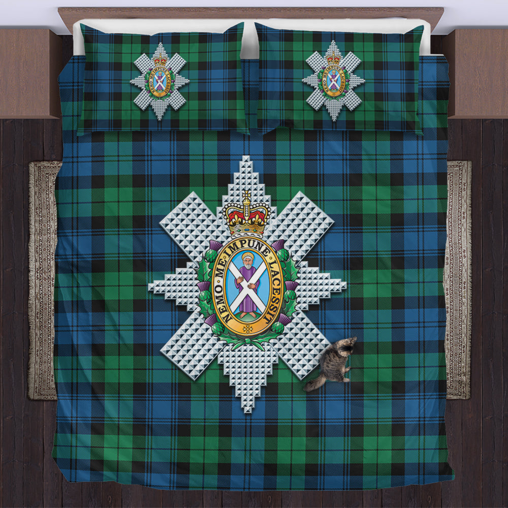 Black Watch Ancient Tartan Bedding Set with Family Crest US Bedding Set - Tartanvibesclothing